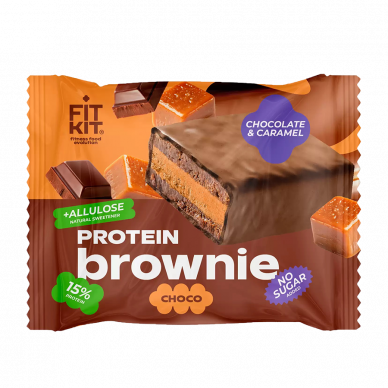 Протеиновое пирожное Брауни "Шоколад-Кармель" FitKit