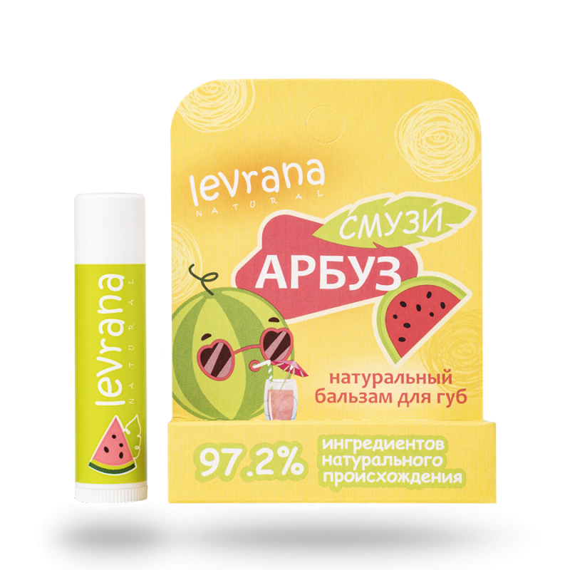 Детский бальзам для губ с пчелиным воском "Смузи Арбуз" Levrana